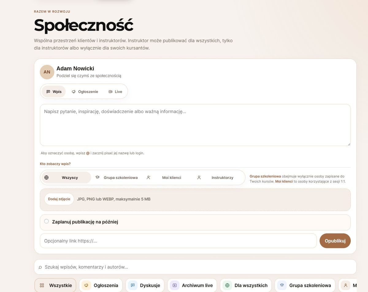 Panel społeczności Instytutu Mocy